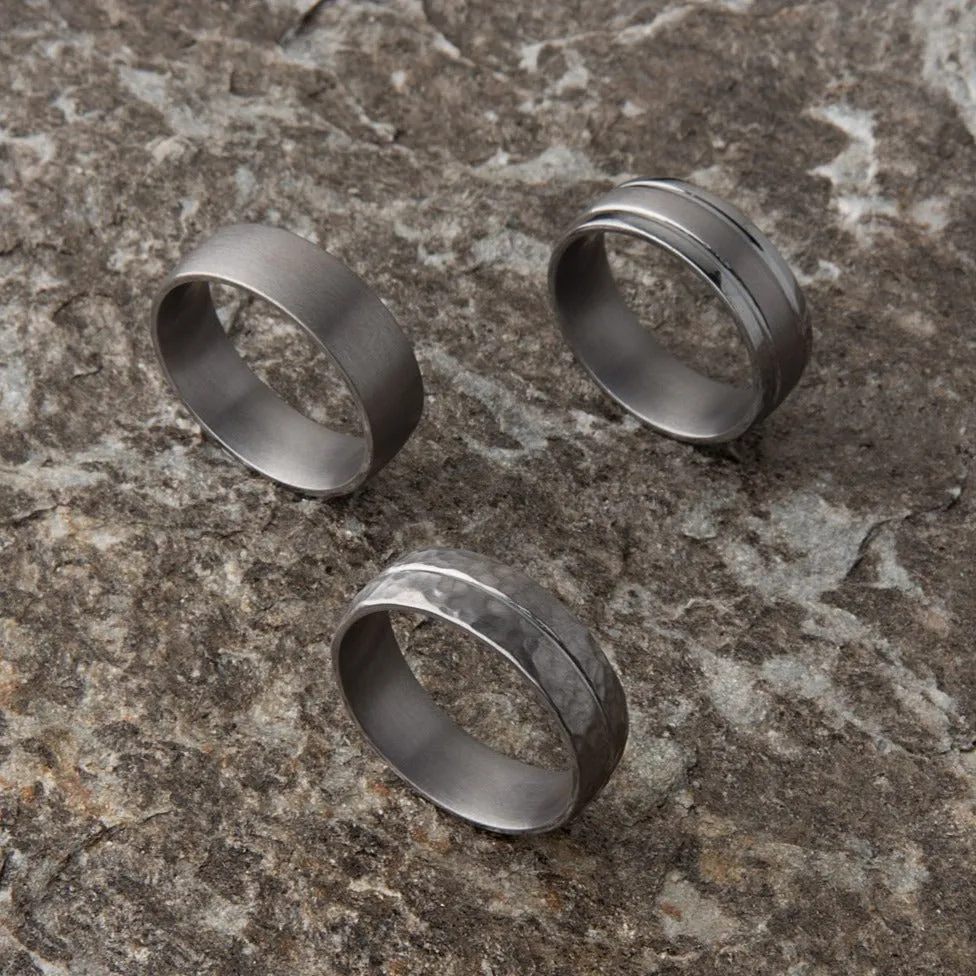 Dual Grooved Tantalum Wedding Ring