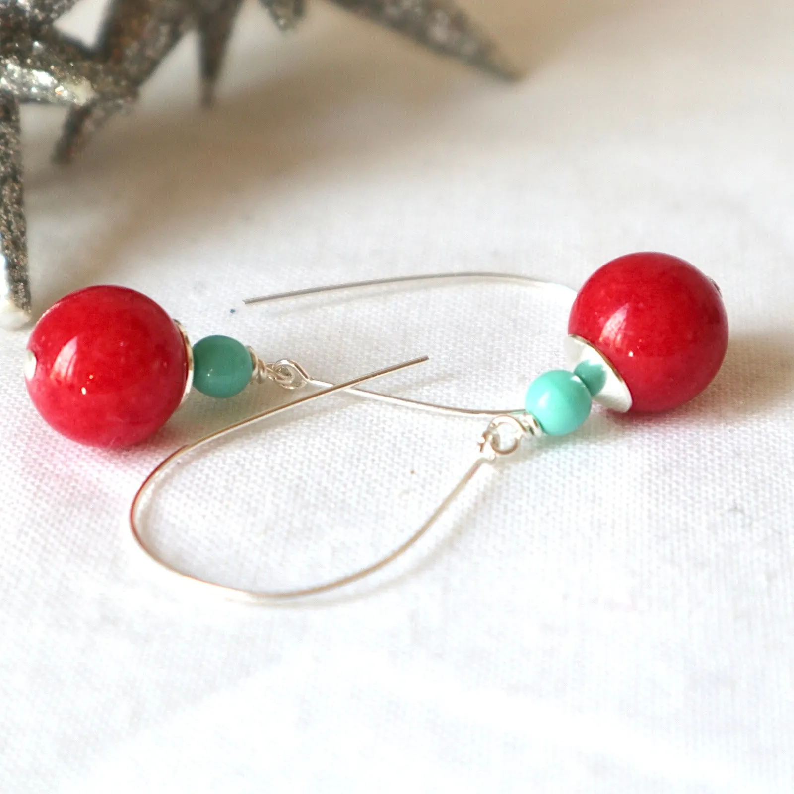 Duo Gemstone silver Earrings