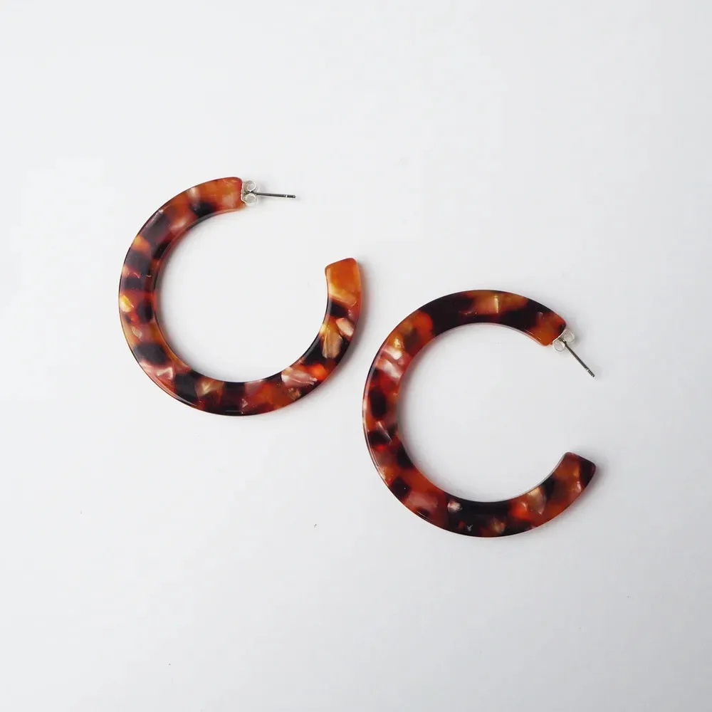 Earrings - Rosa Tortoiseshell Hoops Statement