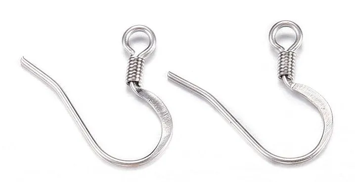 Earwire (Flat) - Stainless Steel - 5 pairs (10 pieces)