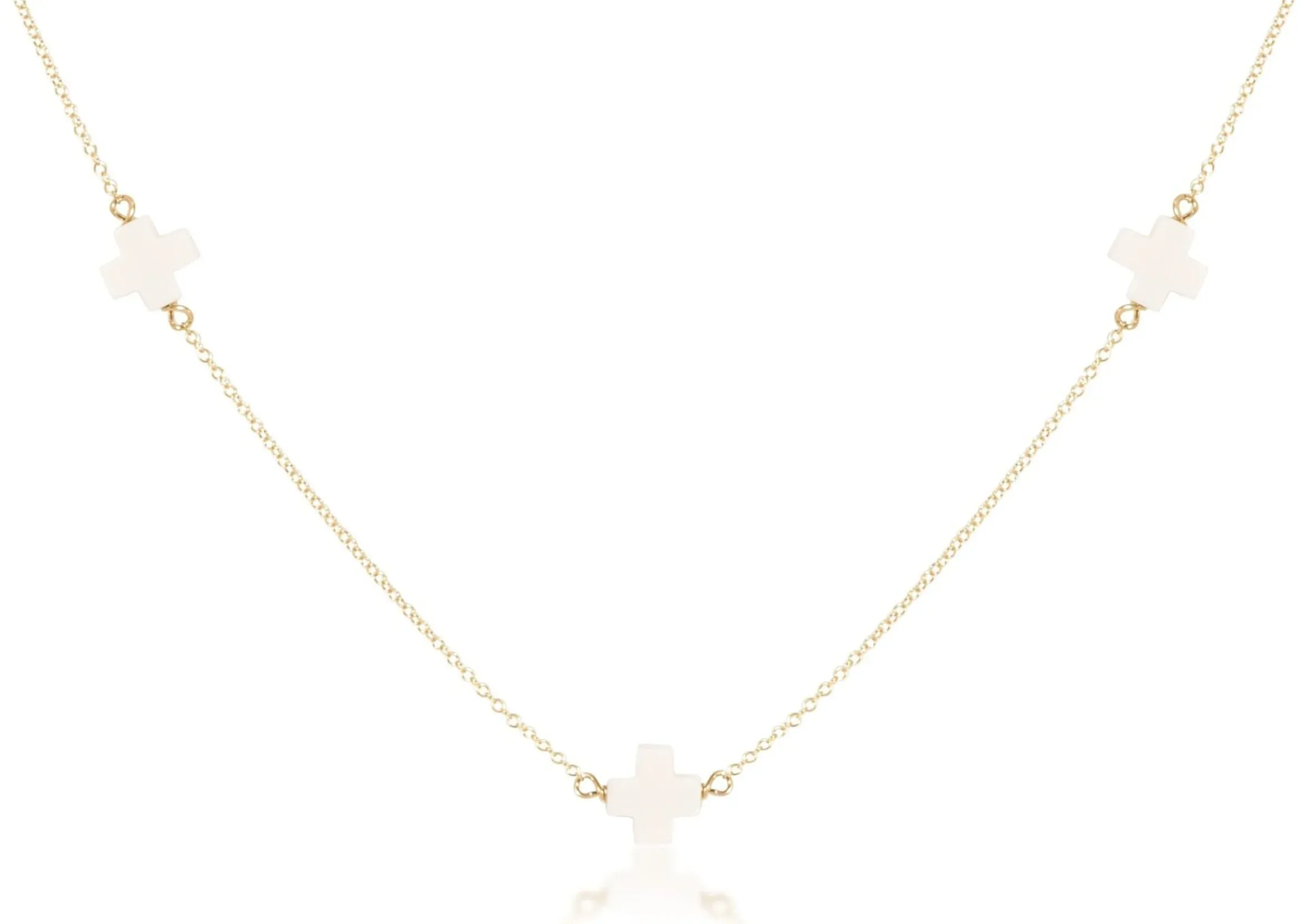 enewton - Simplicity Gold Chain Choker with Signature Off-White Cross