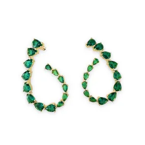 Eva Emerald Statement Stud Earrings