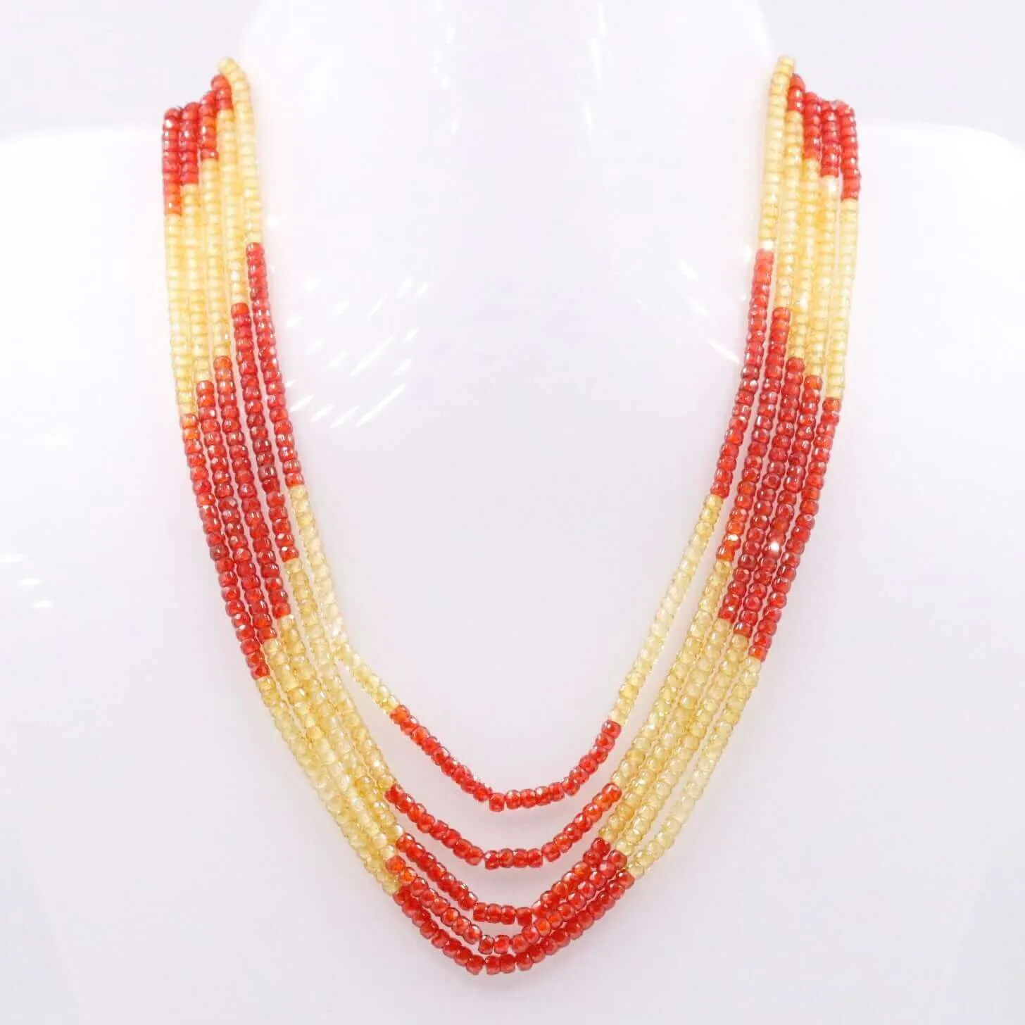 Faceted CZ Necklace Multi Color Zircon Nec Layered Necklace Colorful Necklace Beaded Multicolor Cz Necklace Indian Necklace SKU:113186