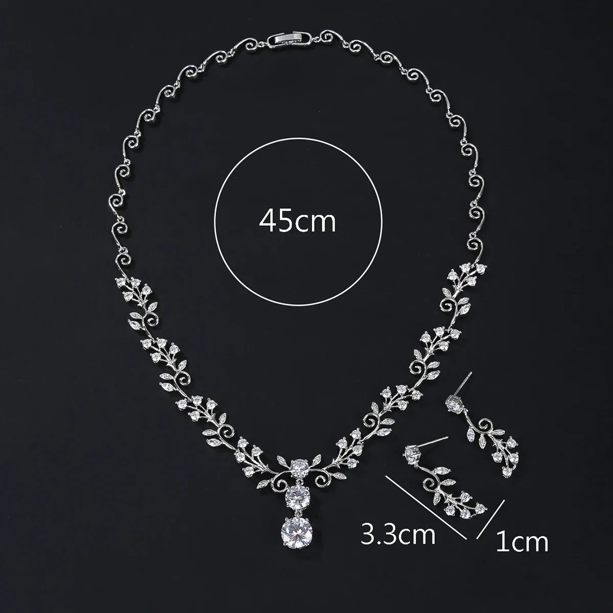 Fashion CZ Cubic Zirconia Bridal Wedding Necklace Earring Set Jewelry Sets for Women Jewelry Accessories CN10539