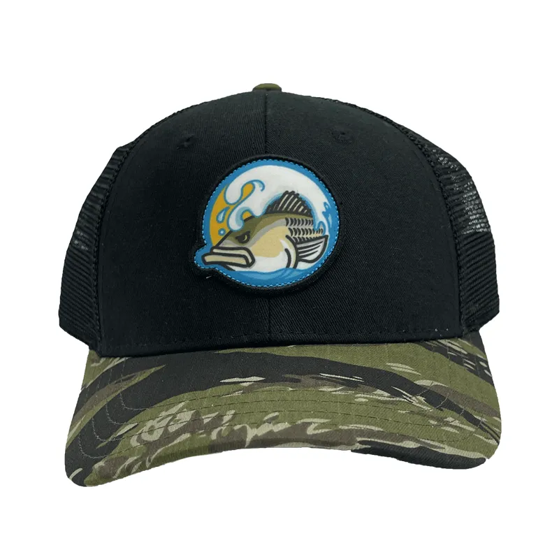 Fish Heads Striper Wave Patch Hat