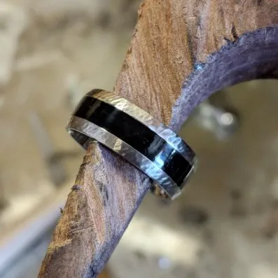 Fishing Wedding Band -Titanium Fishing Wedding Ring