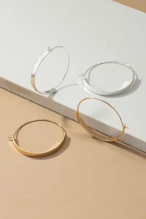 Flat Half Circle Hoop Earrings