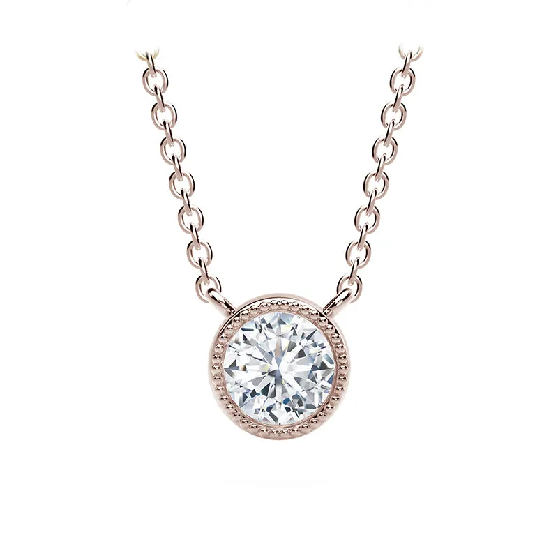 Forevermark Tribute™ Round Diamond Milgrain Bezel Necklace