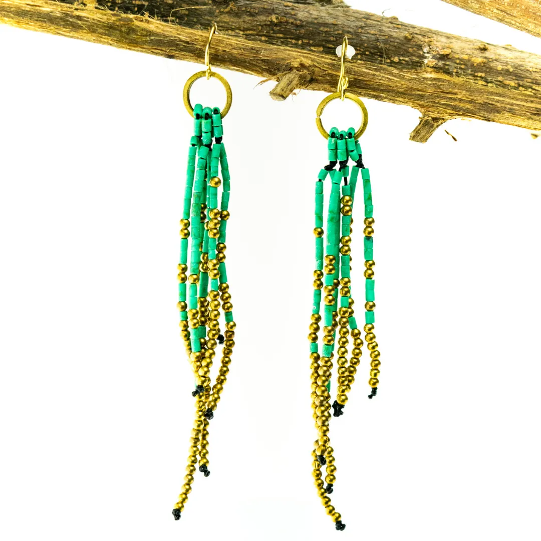 Fortune Jade Boho Dangly Earrings - Australia