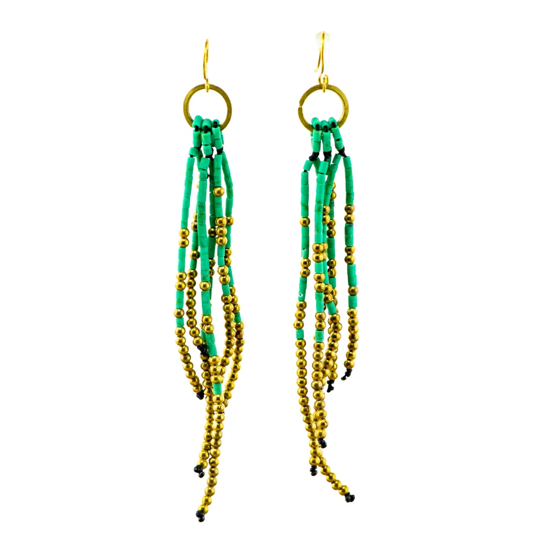 Fortune Jade Boho Dangly Earrings - Australia