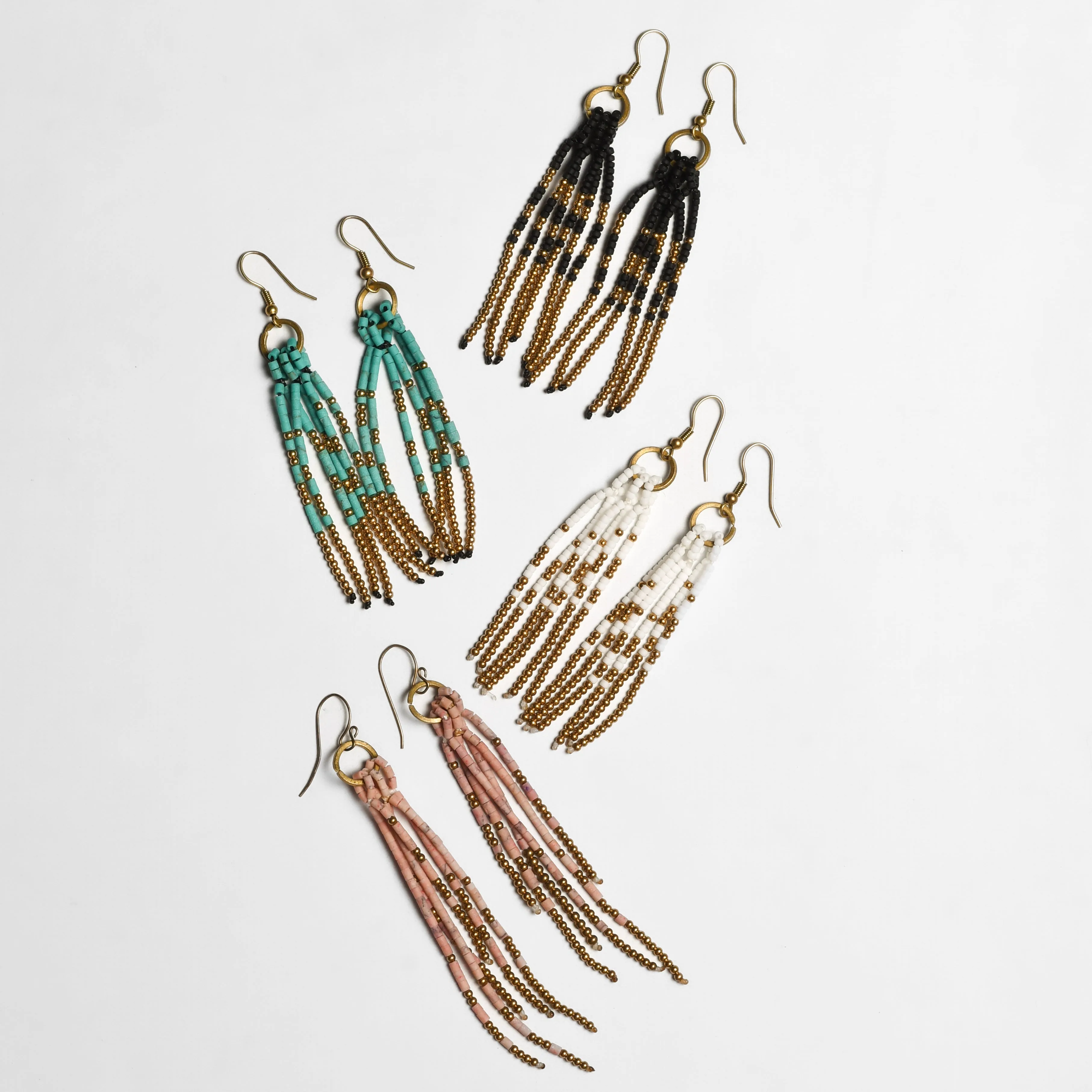 Fortune Jade Boho Tassel Earrings - Thailand