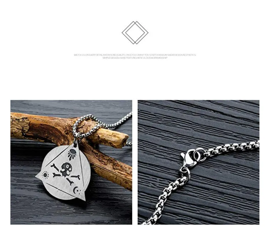 Freemason Necklace Pyramid Eye Necklace Illuminati Talisman Masonic Stainless Steel Chain Jewelry