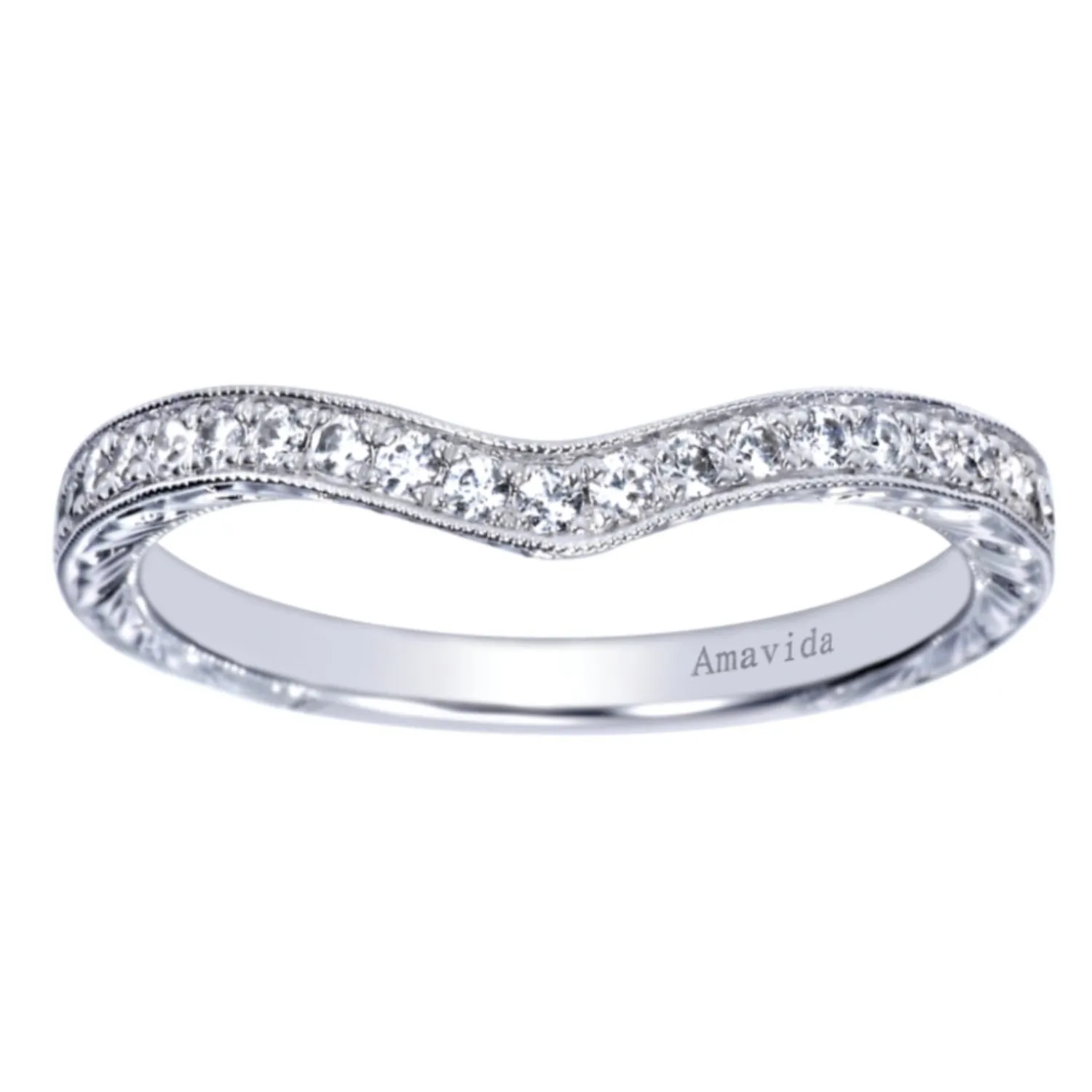 Gabriel & Co. "Kirie" Curved Diamond Wedding Band