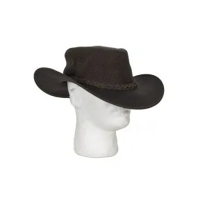 Genuine Brown Leather Gambler Hat