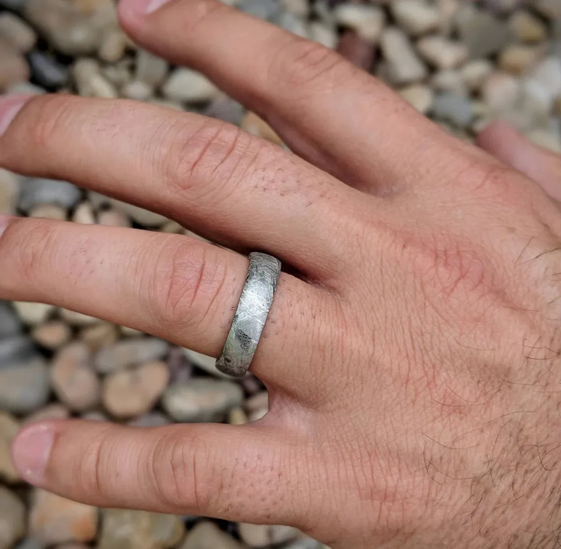 Gibeon Meteorite Ring Set with Cobalt & Aerospace Grade Titanium - USA made