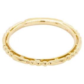 Gold Ball and Bar Station Ring Band