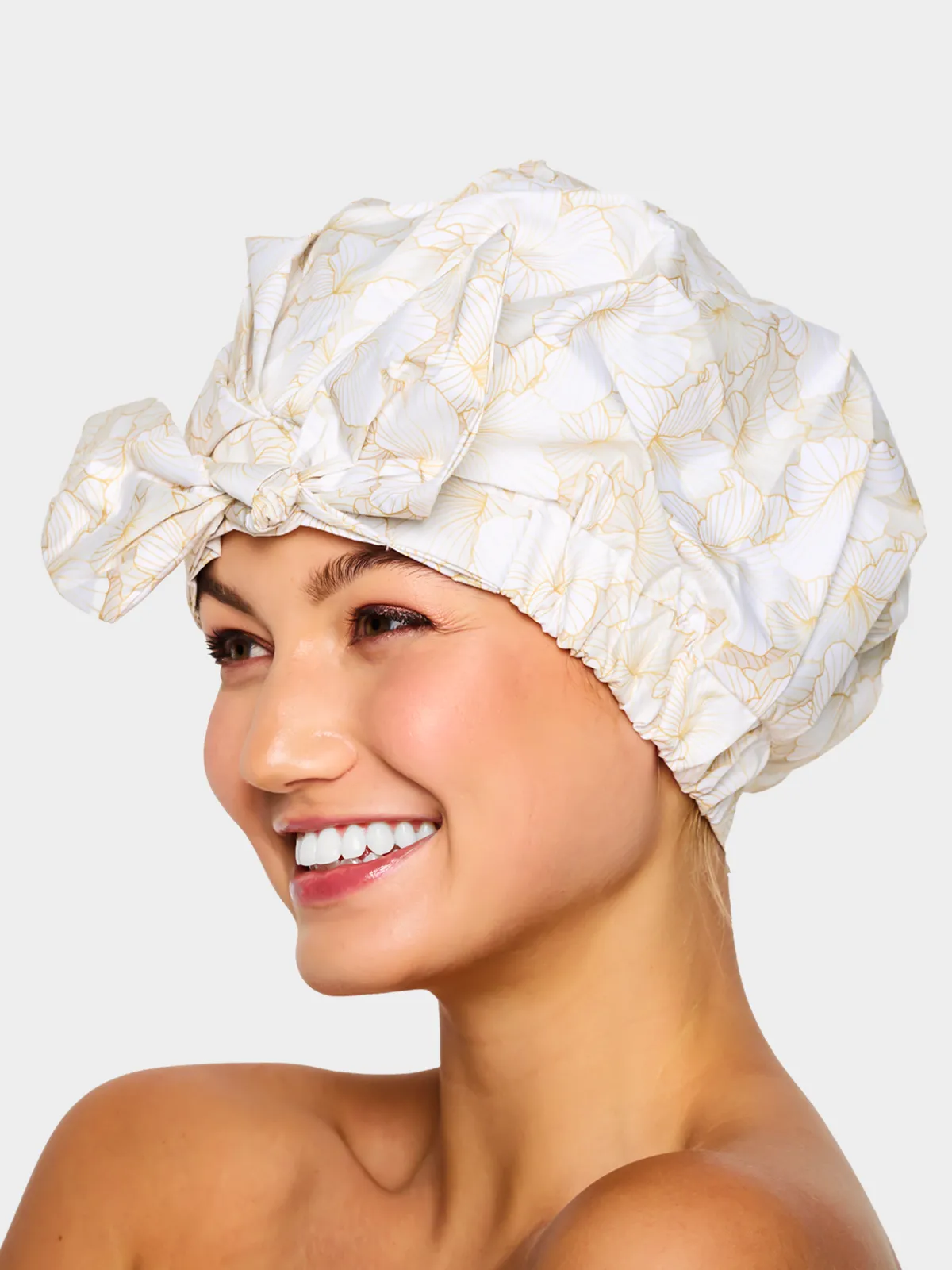 Golden Bloom Shower Cap