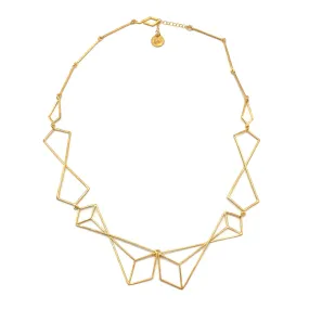 Golden Geometric Link Necklace