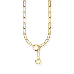 Golden Link necklace with ring clasps and zirconia