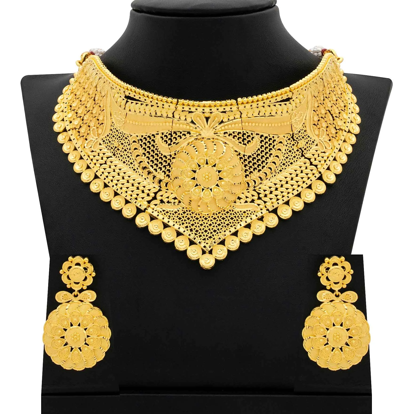 GOLDEN NECKLACE SHORT WITH STUD PGNS5-0321, PGHST18-081