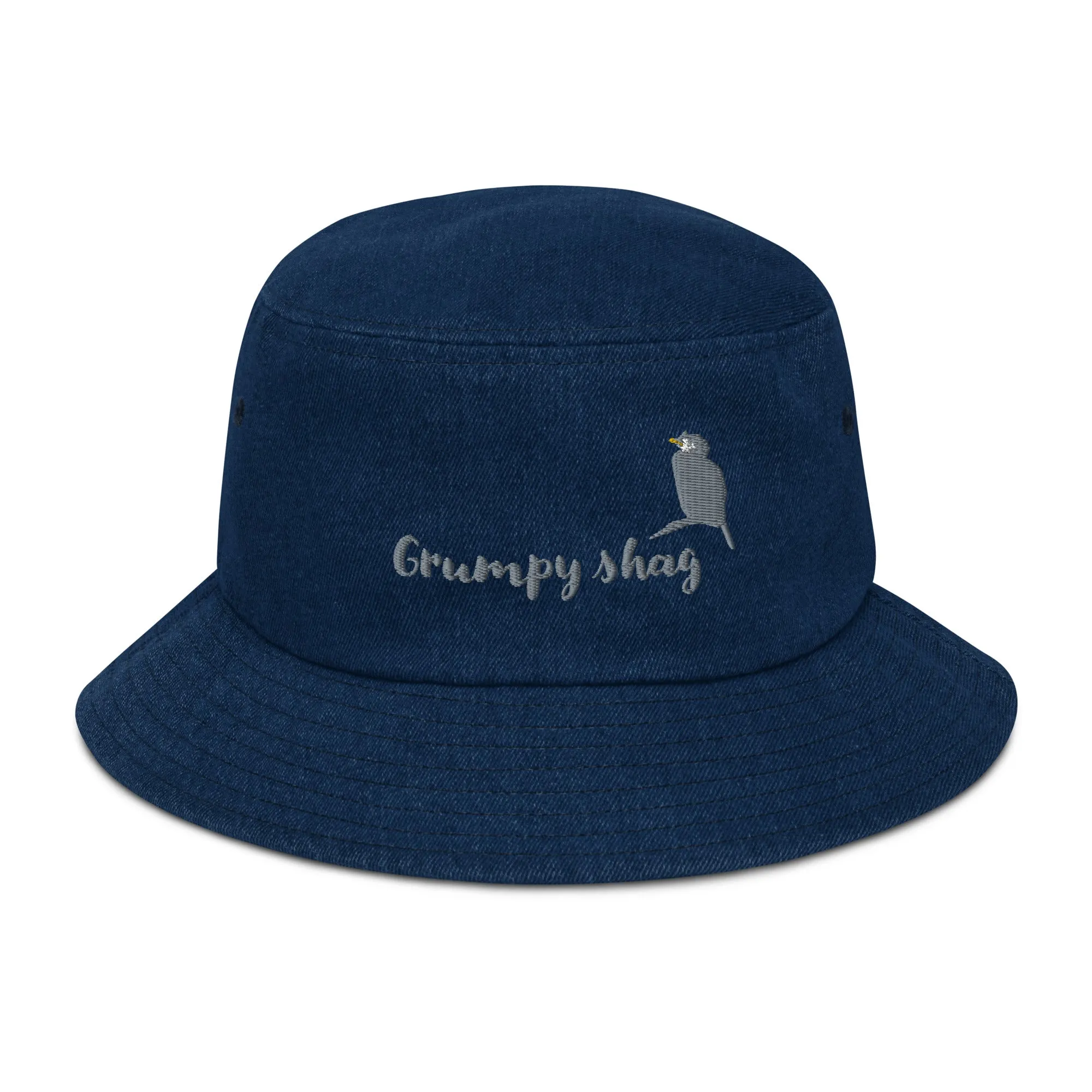 Grumpy shag Denim bucket hat