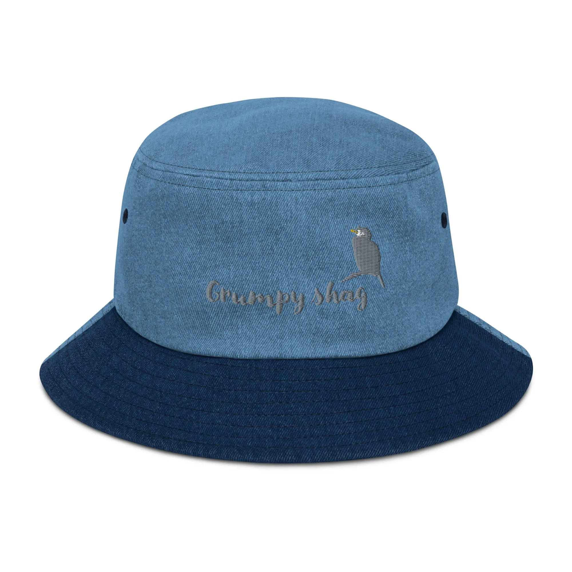 Grumpy shag Denim bucket hat