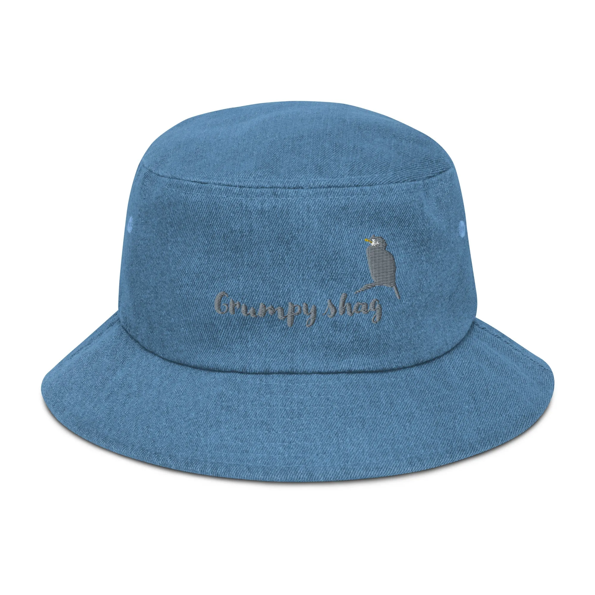 Grumpy shag Denim bucket hat