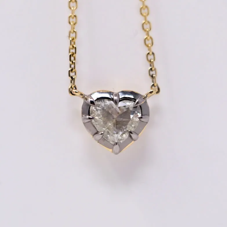 Heart collet necklace