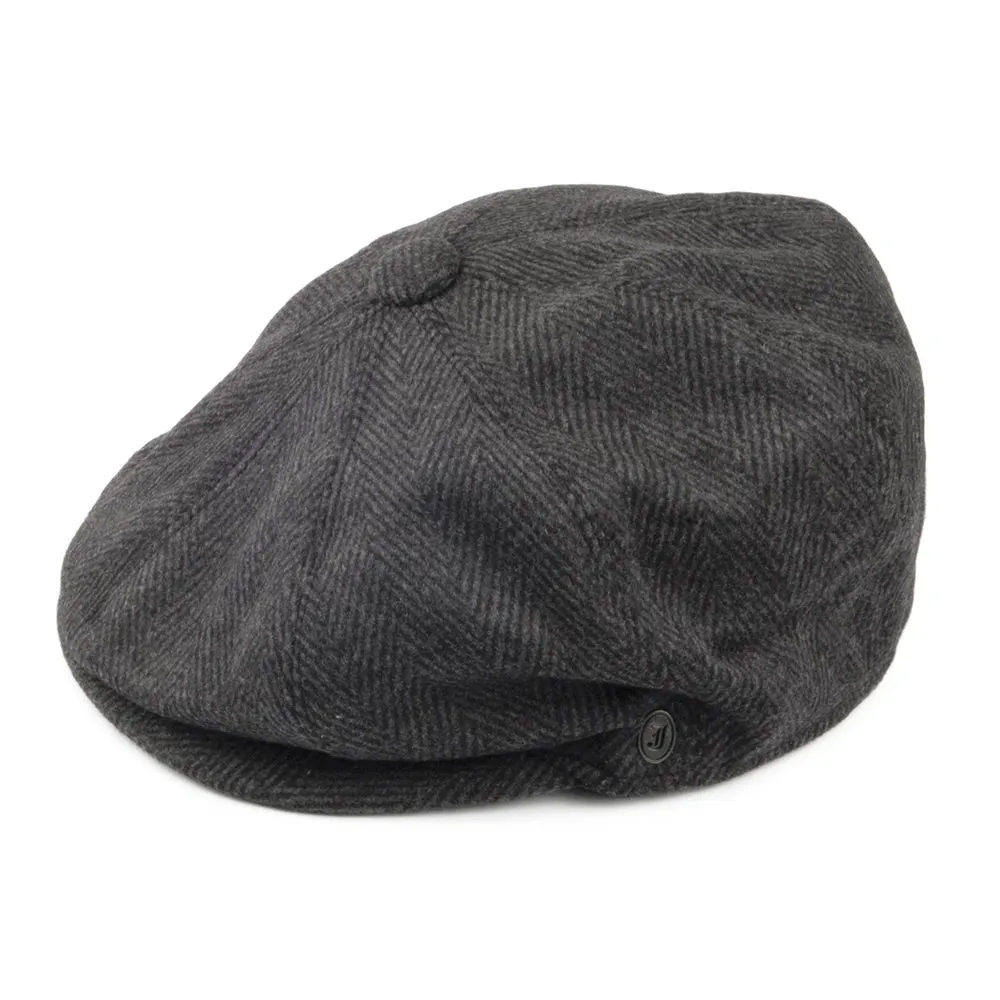 Herringbone Newsboy Cap - Charcoal