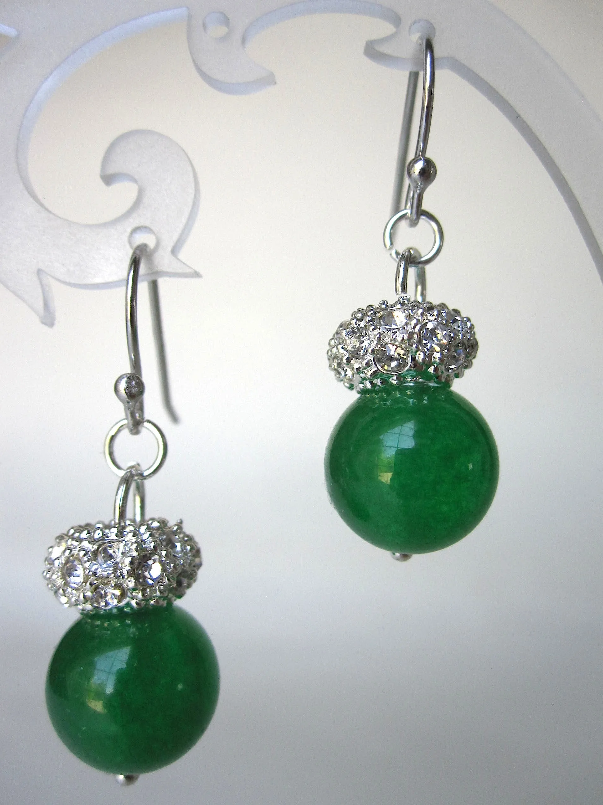 Imperial Green Color Jade Earrings