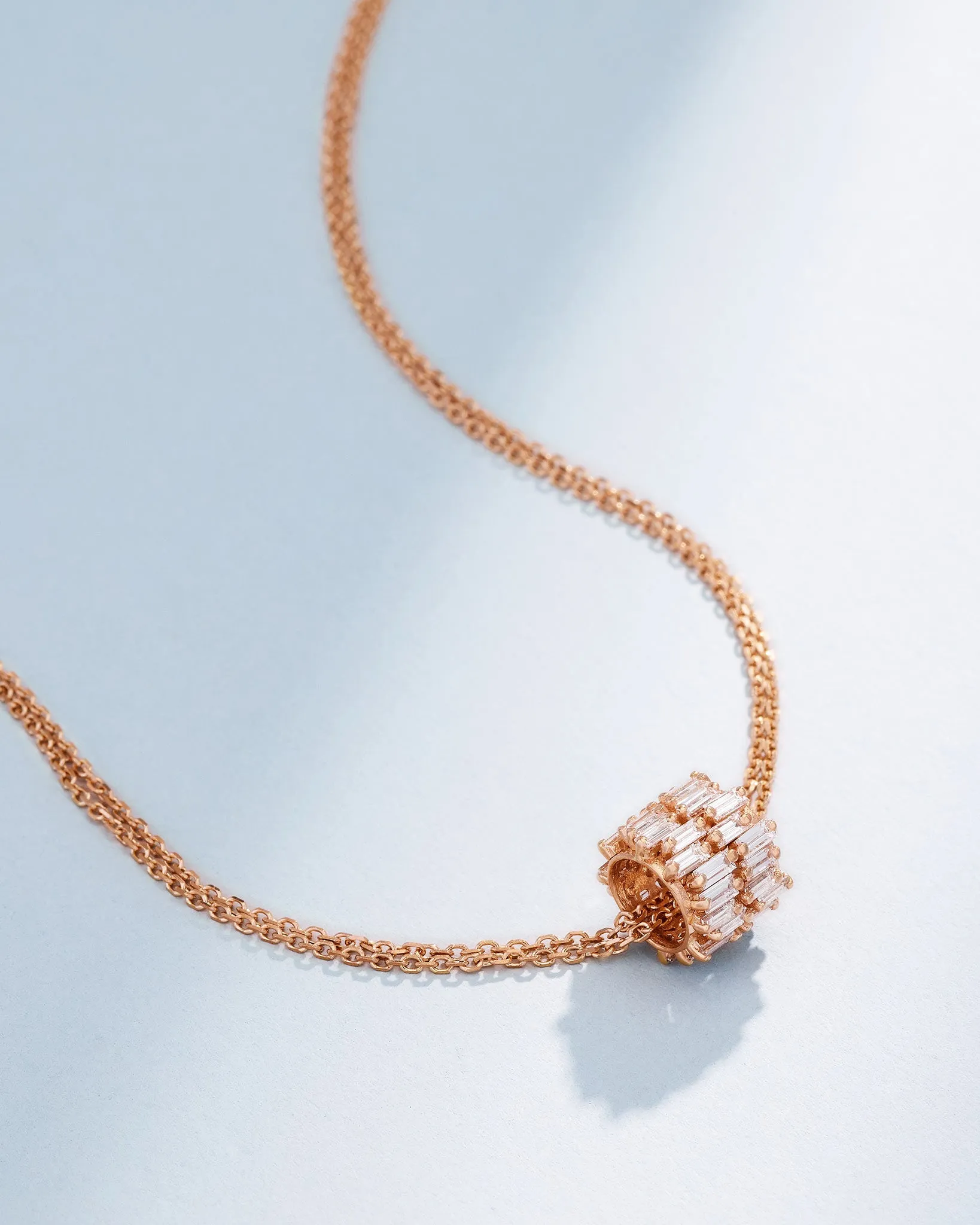 Infinite Double Row Diamond Rondelle Pendant