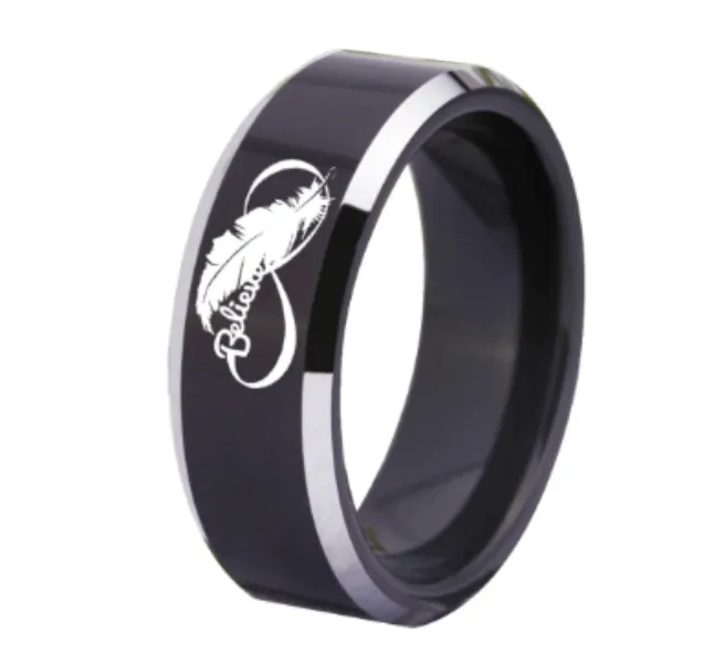 Infinity Black Tungsten Men's Ring - Symbol of Everlasting Strength, Black Tungsten Ring, Men's Infinity Ring, Durable Wedding Band