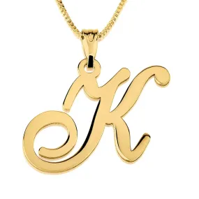 Initial Pendant Necklace 14k Gold