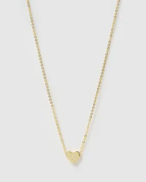 Izoa Kids Heart Alphabet Letter C Necklace Gold