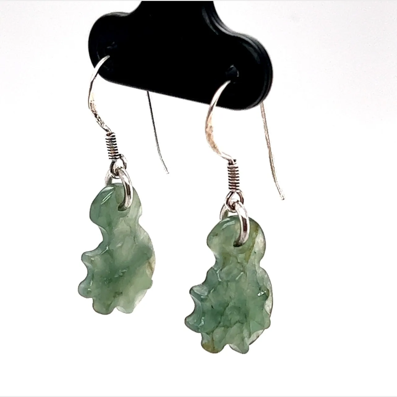 Jade 925 Sterling Silver Hook Earrings