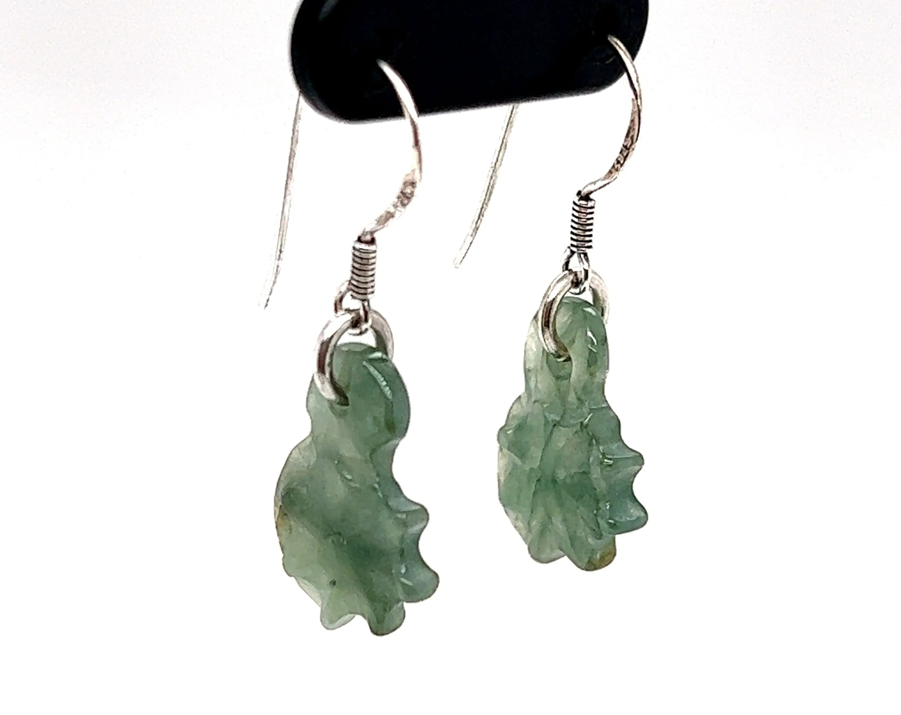 Jade 925 Sterling Silver Hook Earrings