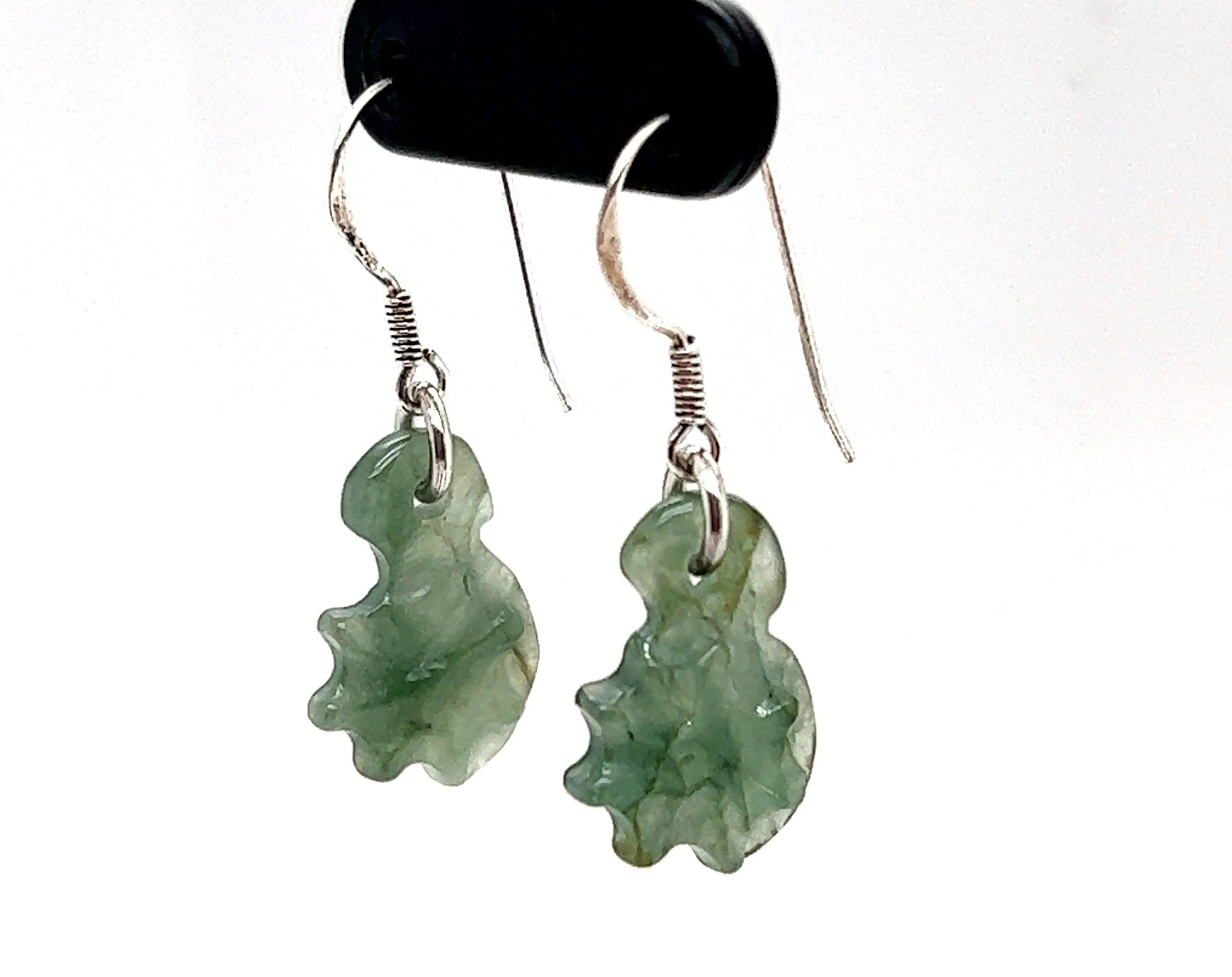 Jade 925 Sterling Silver Hook Earrings