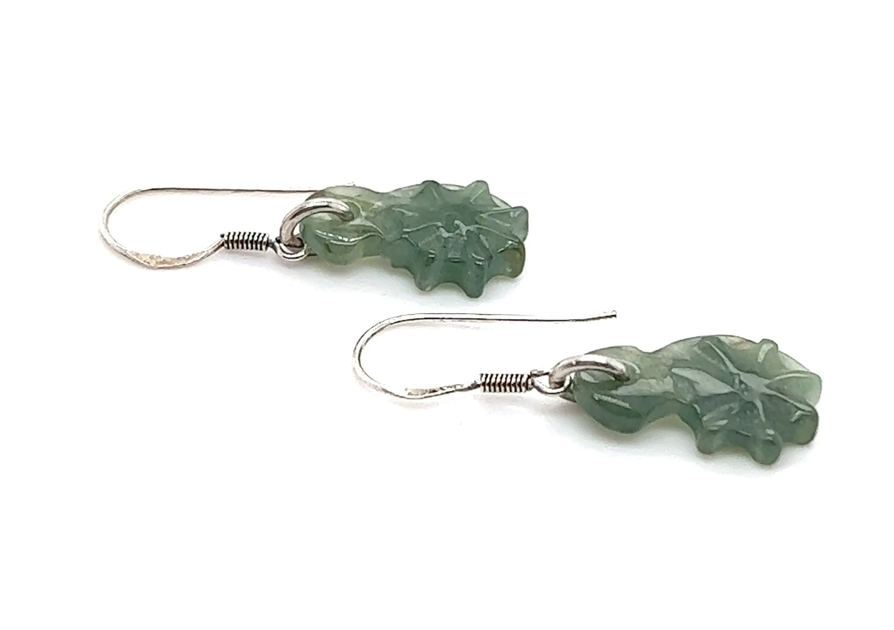 Jade 925 Sterling Silver Hook Earrings