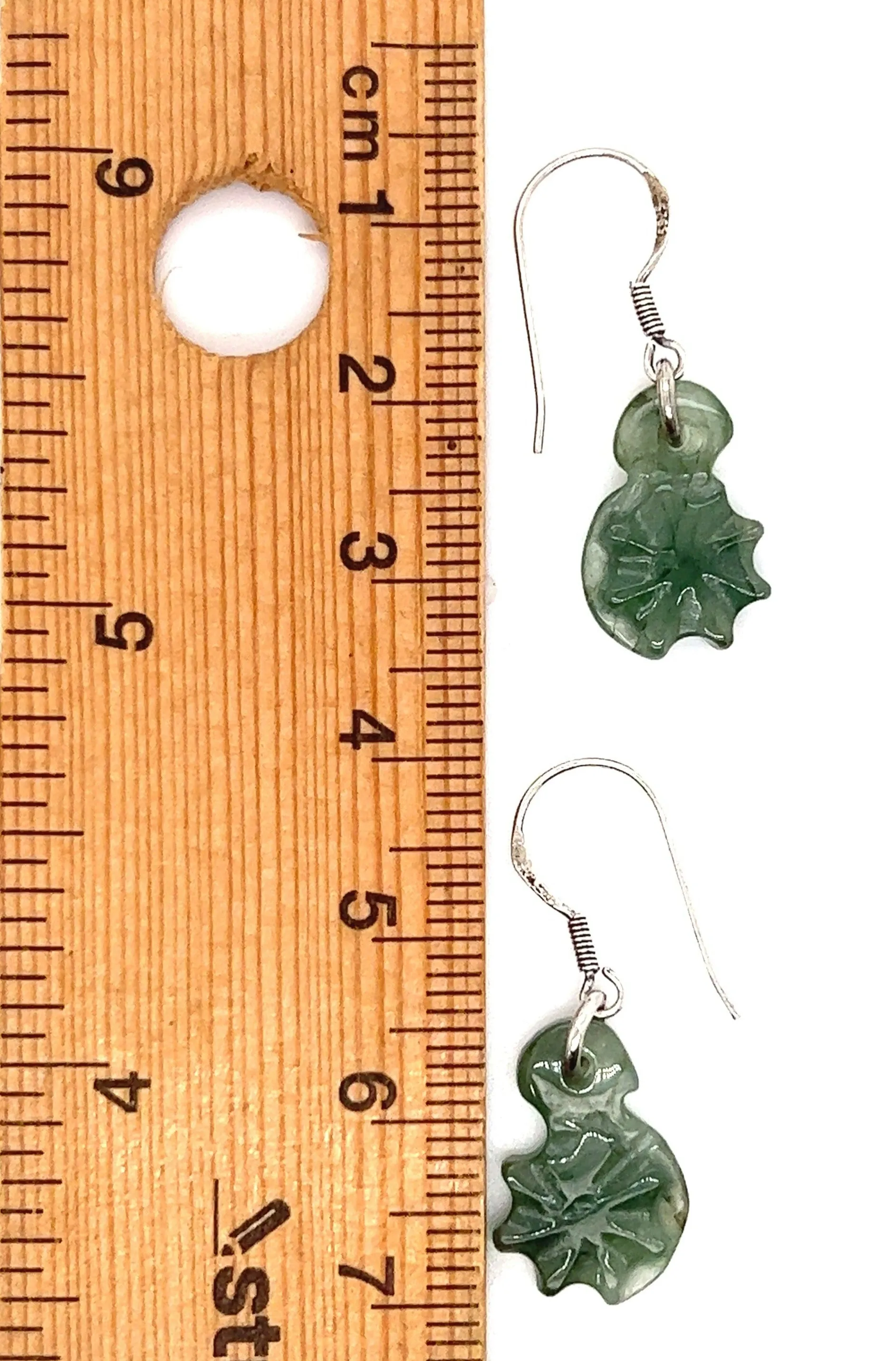 Jade 925 Sterling Silver Hook Earrings