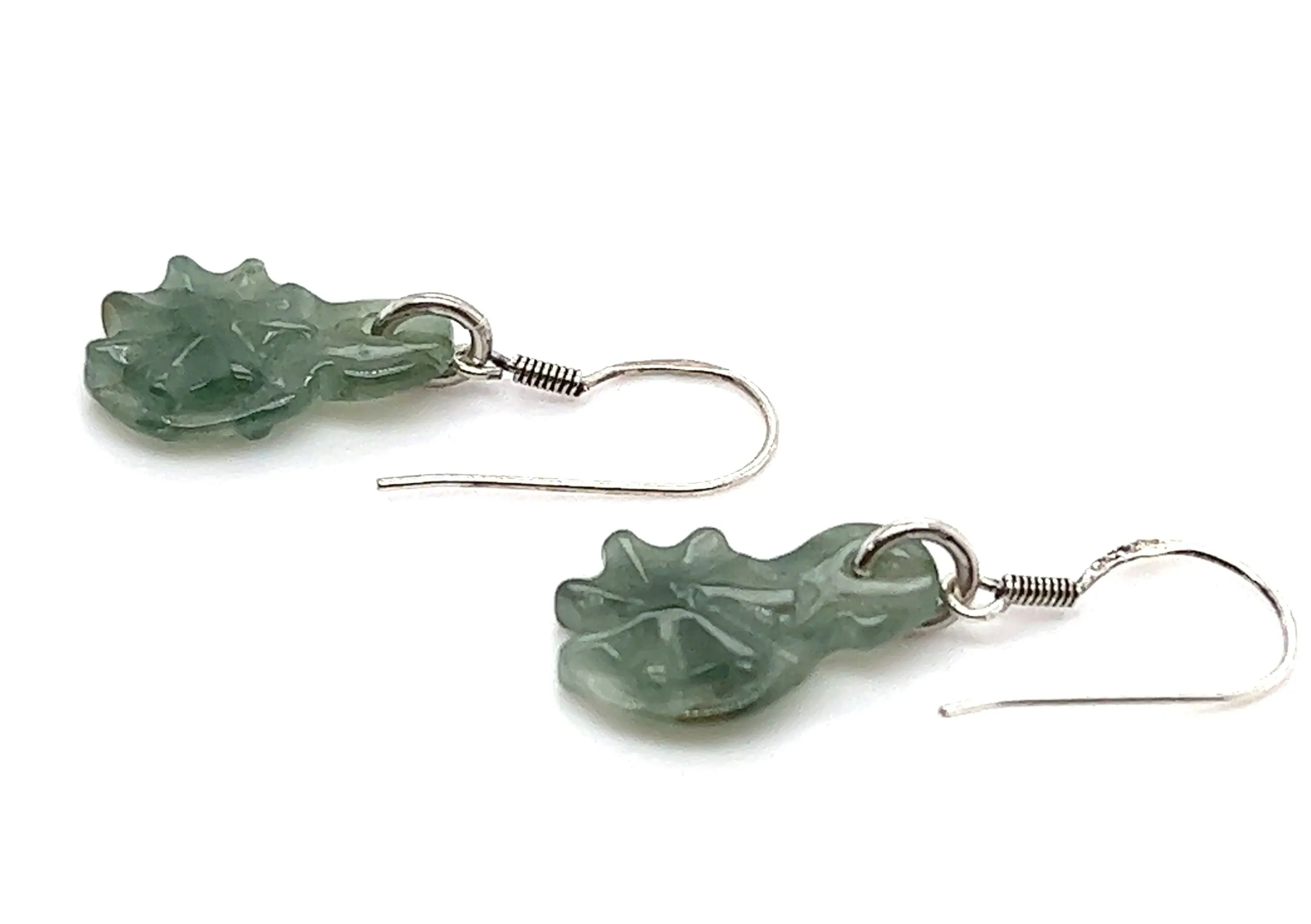 Jade 925 Sterling Silver Hook Earrings