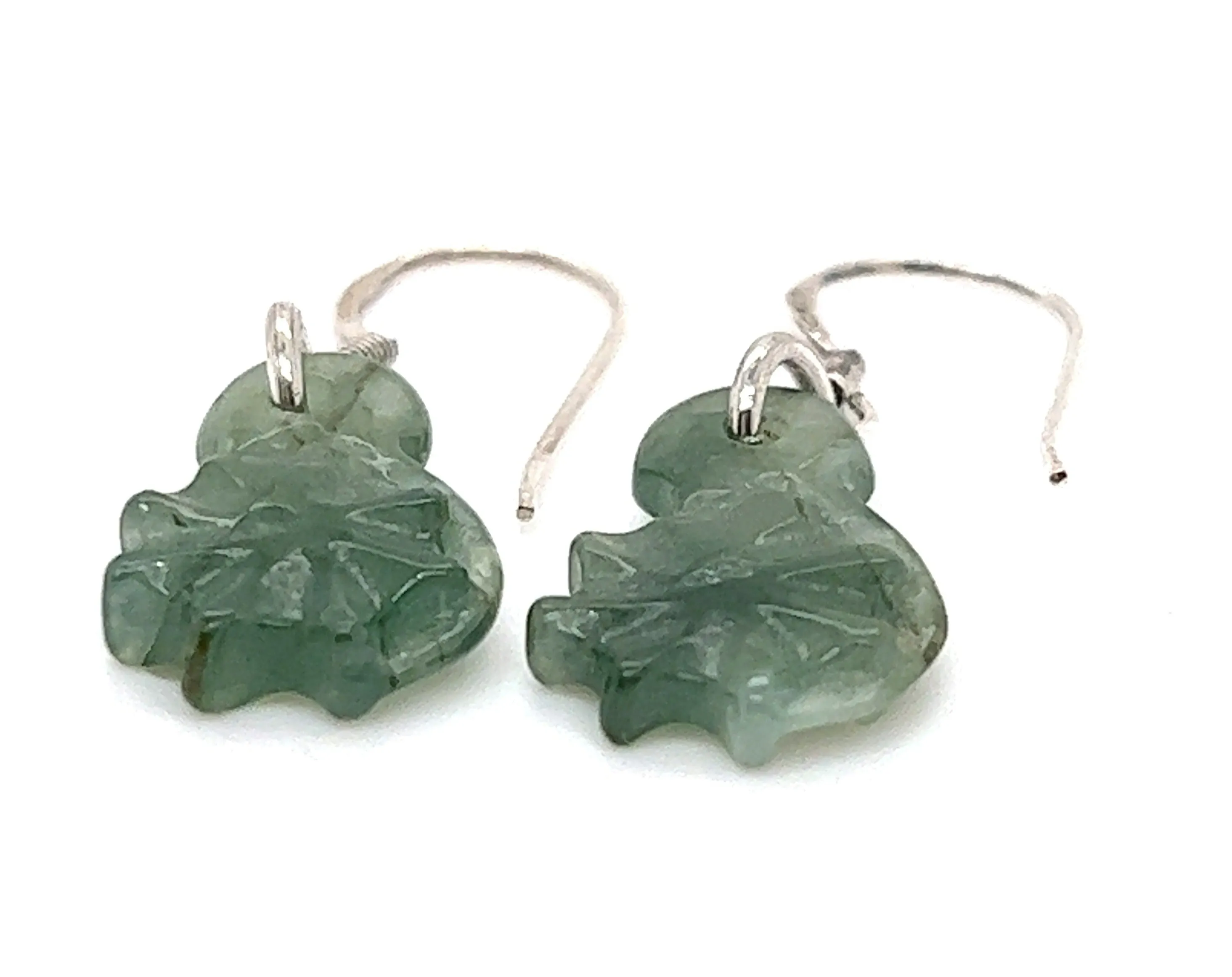 Jade 925 Sterling Silver Hook Earrings