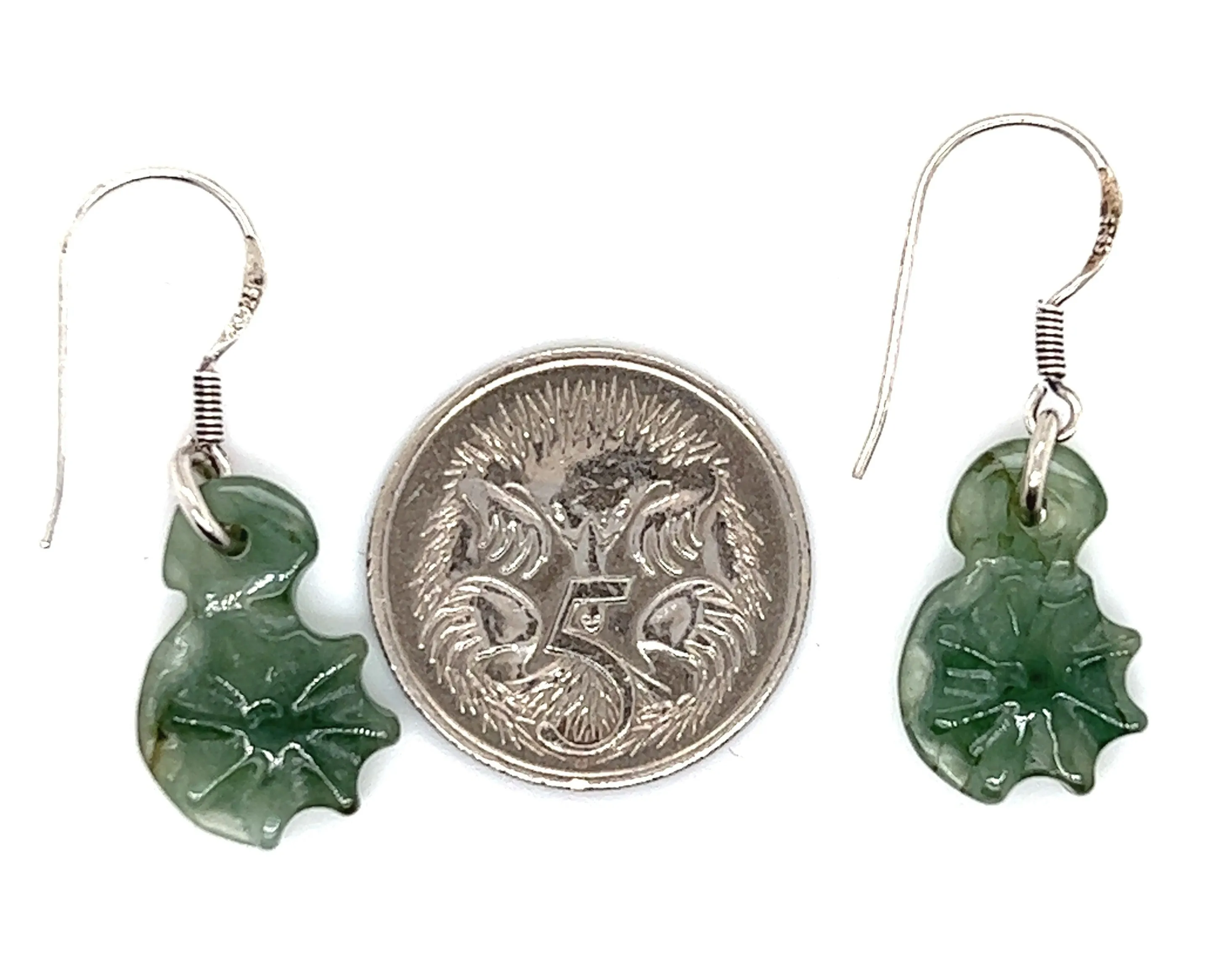 Jade 925 Sterling Silver Hook Earrings