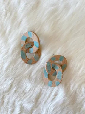 Jade Green Abstract Link Earrings