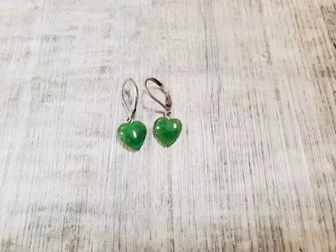 Jade Heart Earrings