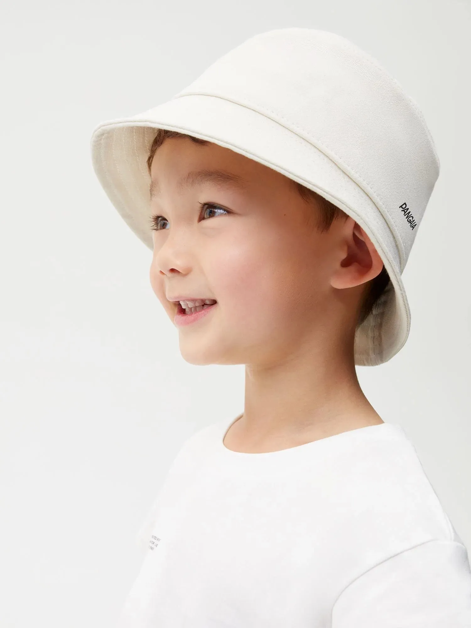 Kids Oilseed Hemp Canvas Bucket Hat—ecru ivory