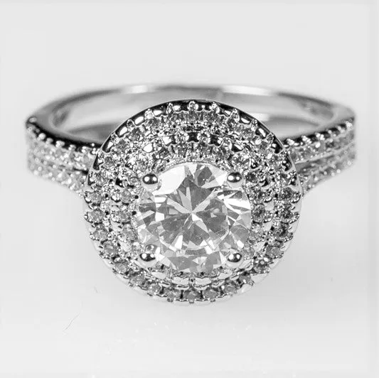 Kleta 1ct Round Halo Engagement Ring Set | 2.3ct