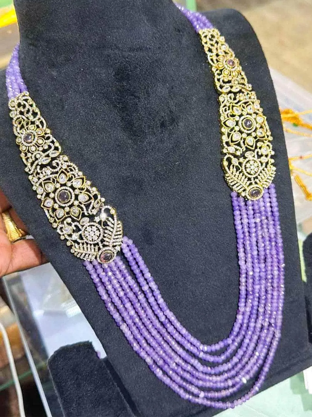 Kundan Long Beeded Necklace Set