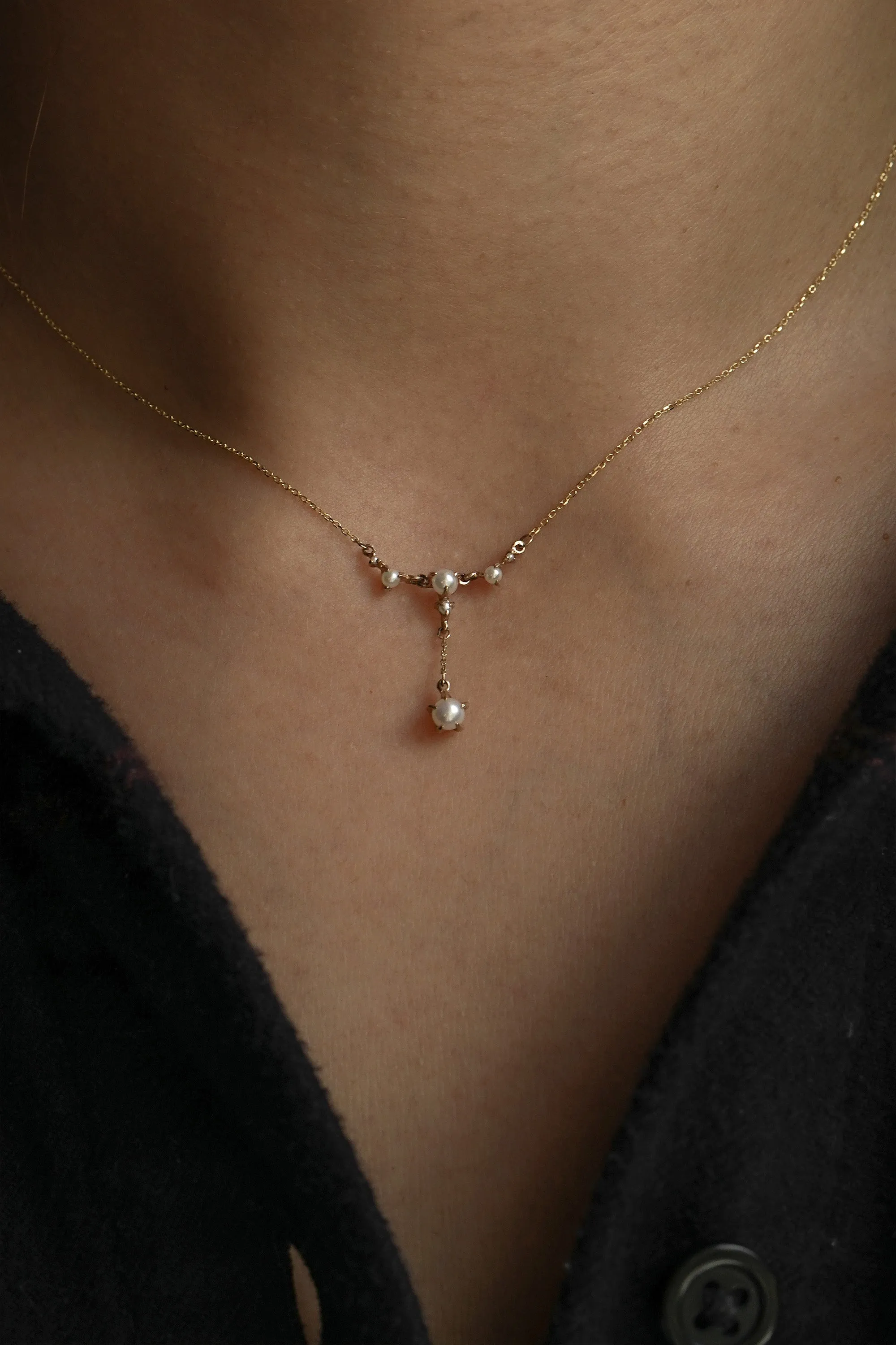 Lab Grown Brilliant Diamond Lune Palace Necklace