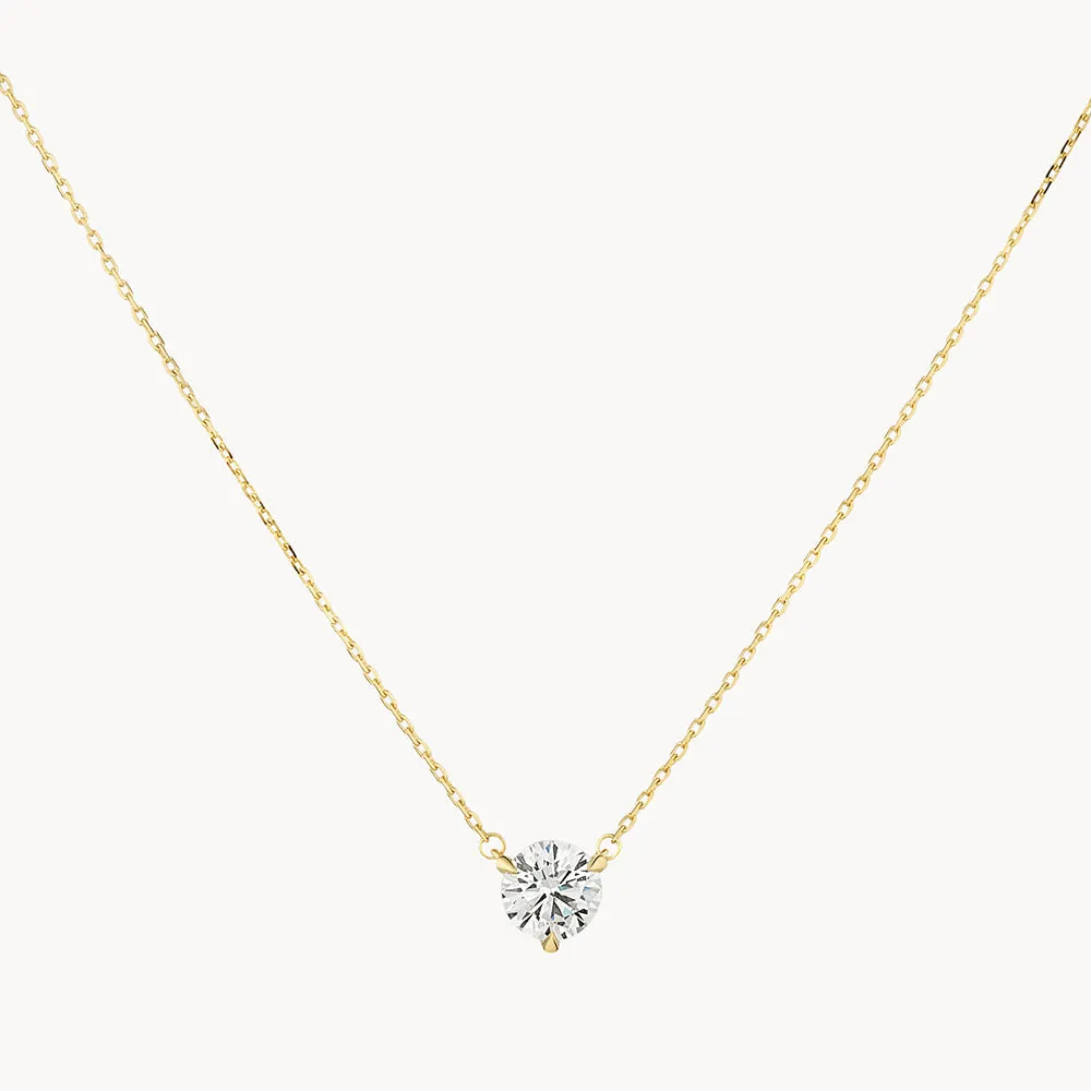 Laboratory-Grown Diamond 0.75ct Round Necklace in 10k Gold