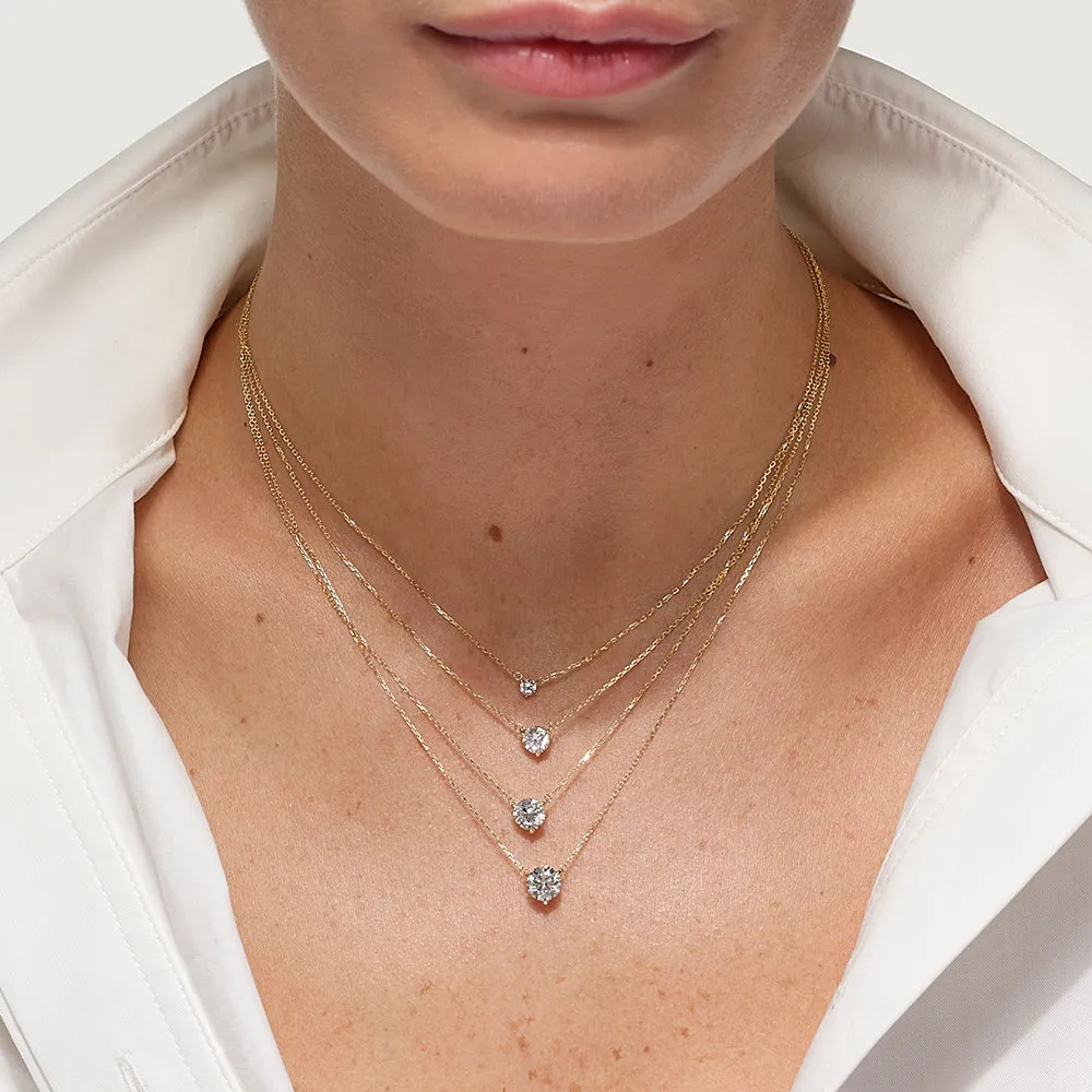 Laboratory-Grown Diamond 0.75ct Round Necklace in 10k Gold